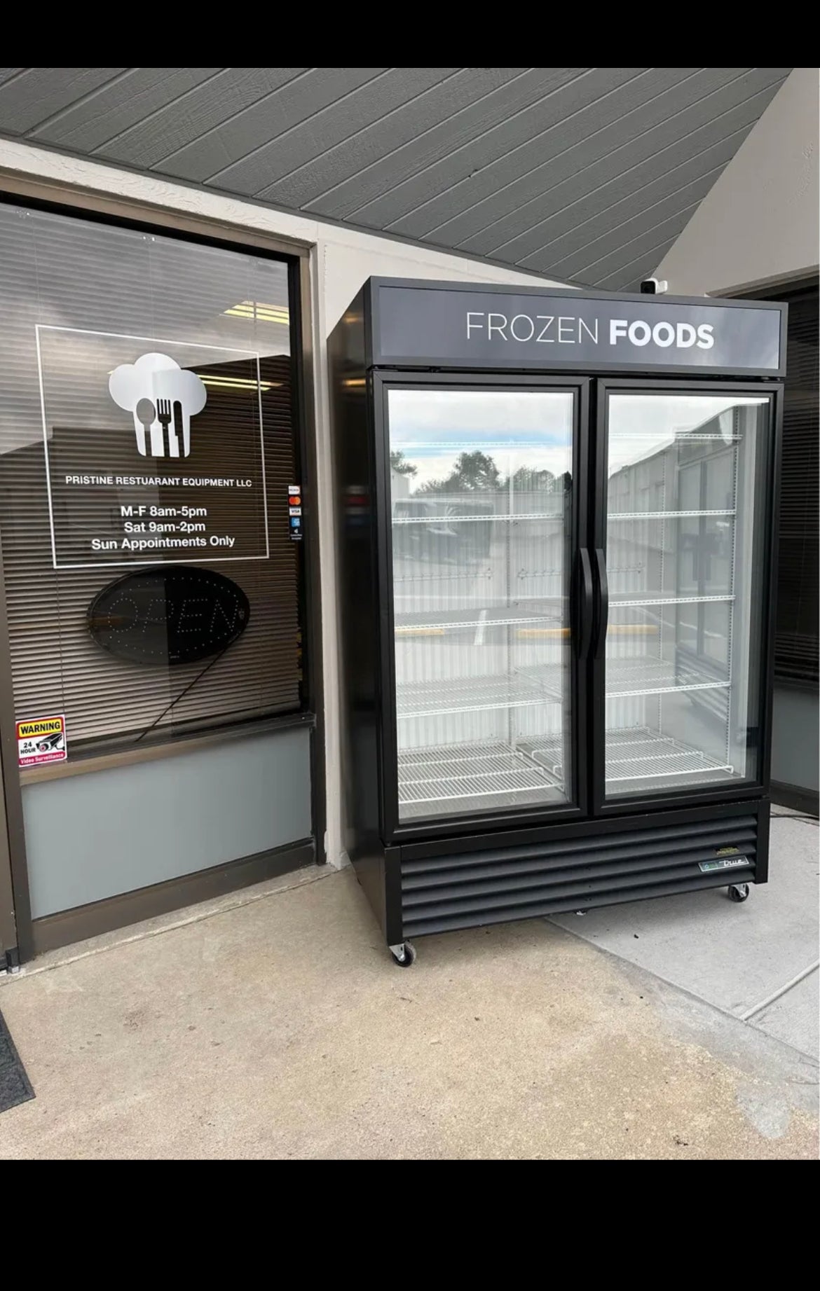 True 2 door glass hot sale freezer