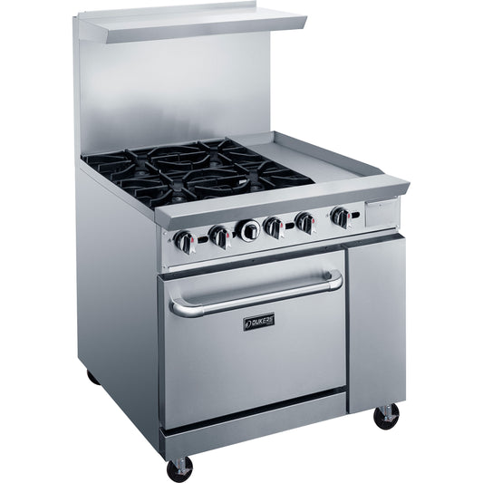 DUKERS COMBO 36" RANGE 4 BURNER 12" GRIDDLE