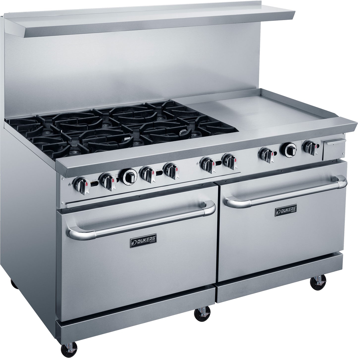 DUKERS COMBO 60" RANGE 6 BURNER 24" GRIDDLE